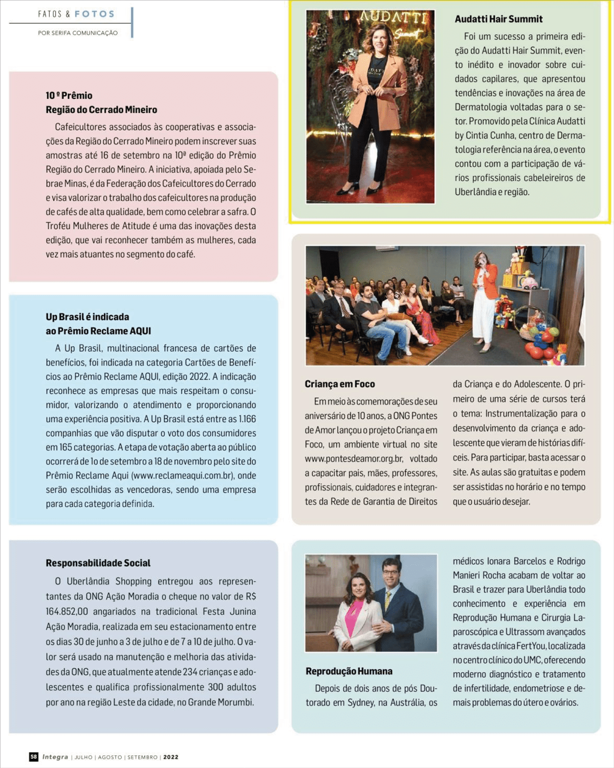 A Clínica Audatti foi destaque na revista Integra